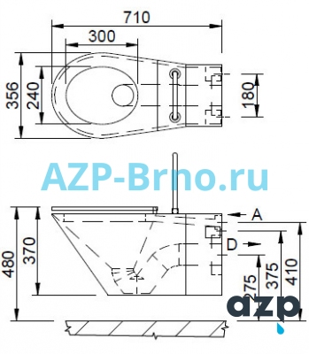 Нержавеющий подвесной унитаз для инвалидов AUZ 01 INV AZP Brno Чехия (фото, схема) Нержавеющий подвесной унитаз для инвалидов AUZ 01 INV AZP Brno Чехия (фото, схема)